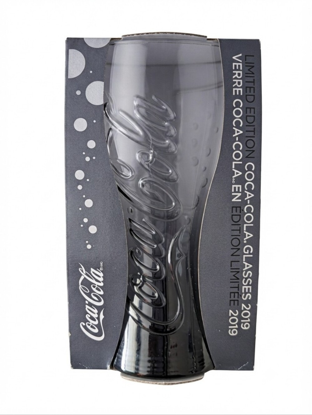 2019 McDonald's Exclusive Coca-Cola Glass - Grey/Charcoal NOS
